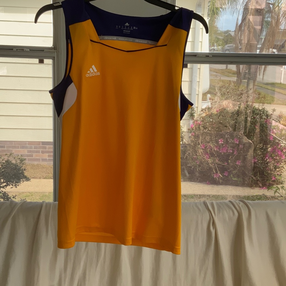 Adidas Yellow and Purple Sports Tank